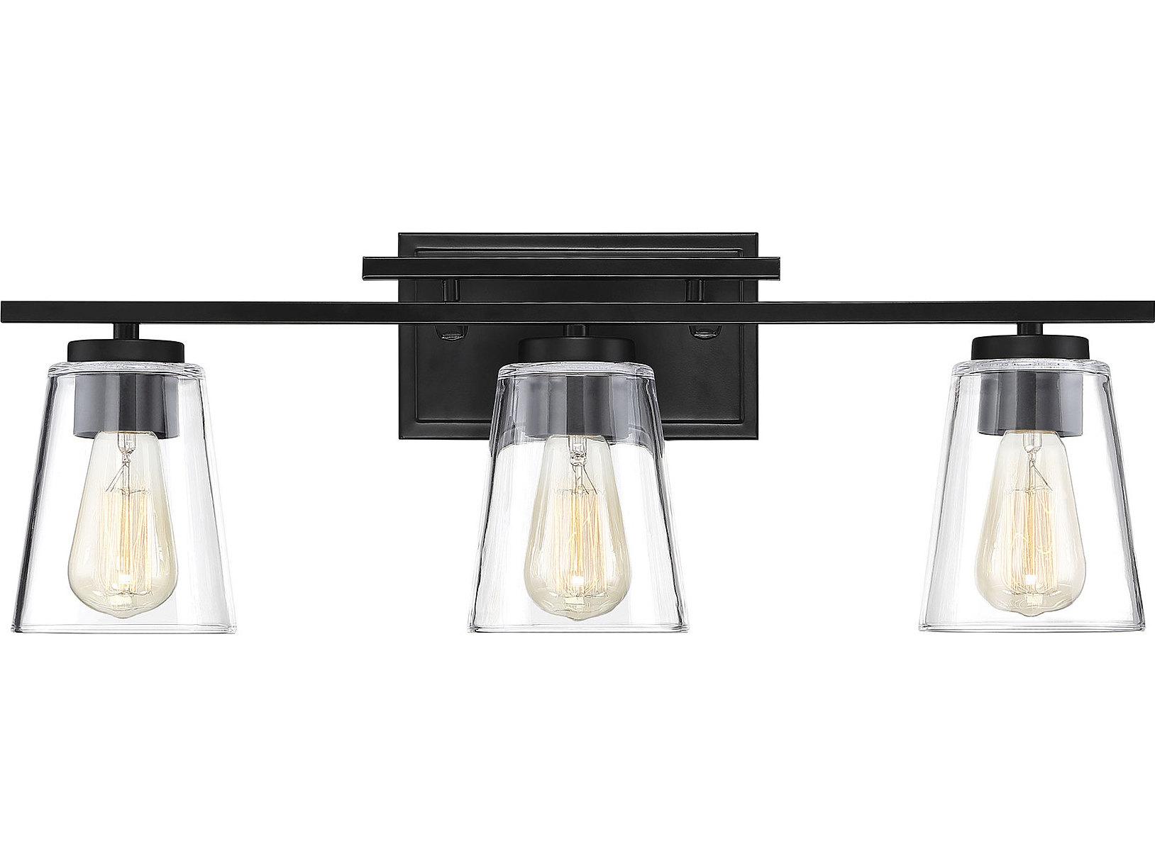 Savoy House Calhoun 3-Light Black Glass Vanity Light