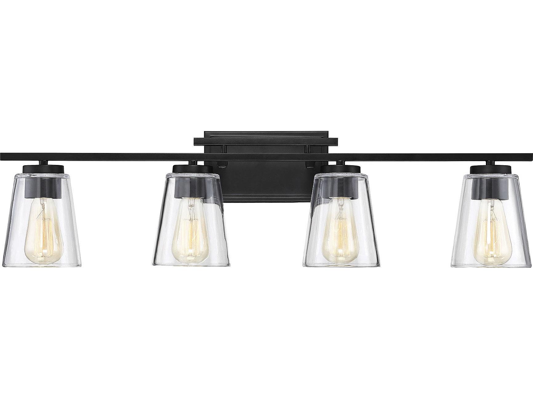 Savoy House Calhoun 4-Light Black Glass Vanity Light