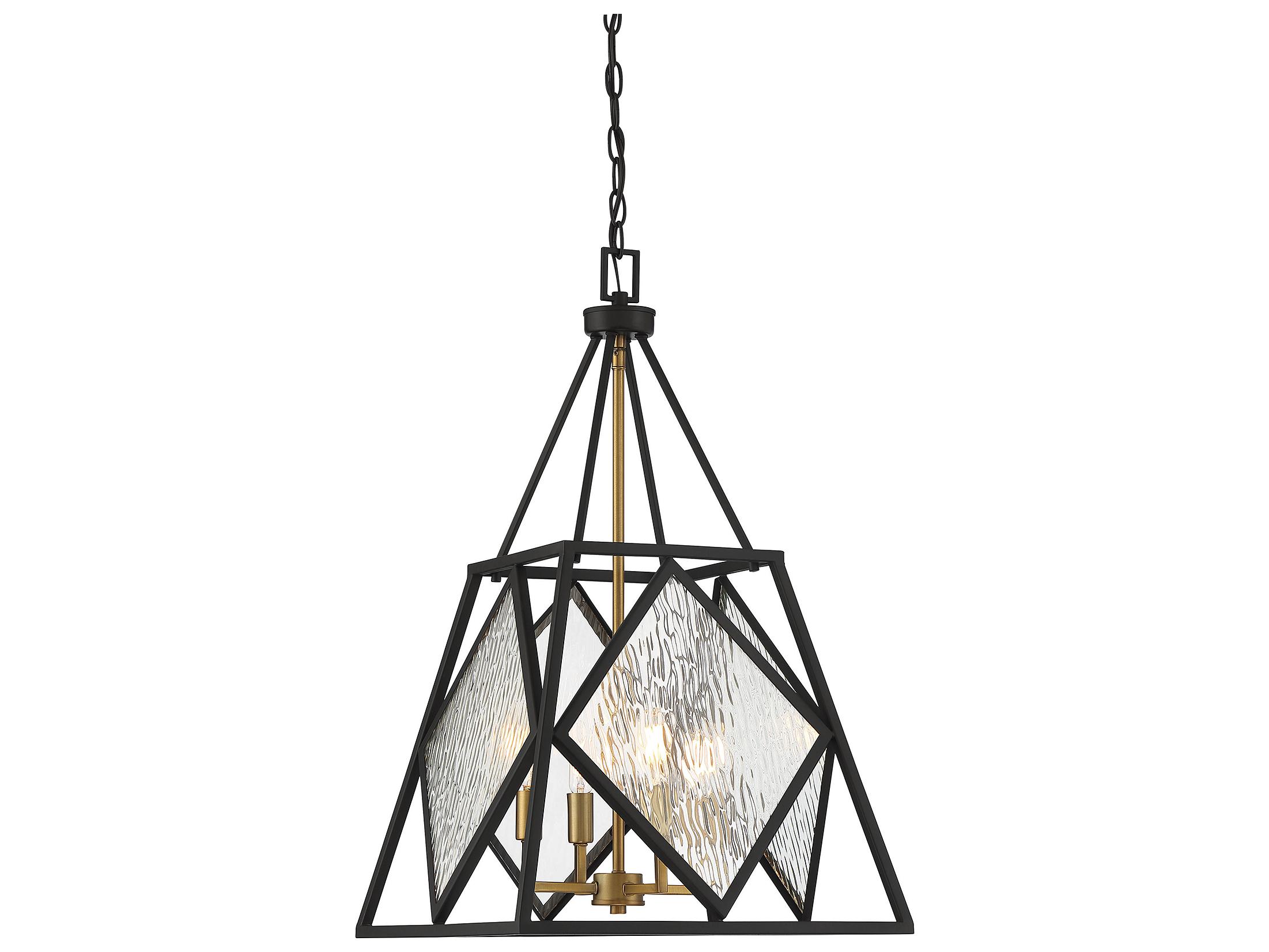 Savoy House Capella 4-Light English Bronze Warm Brass Glass Chandelier