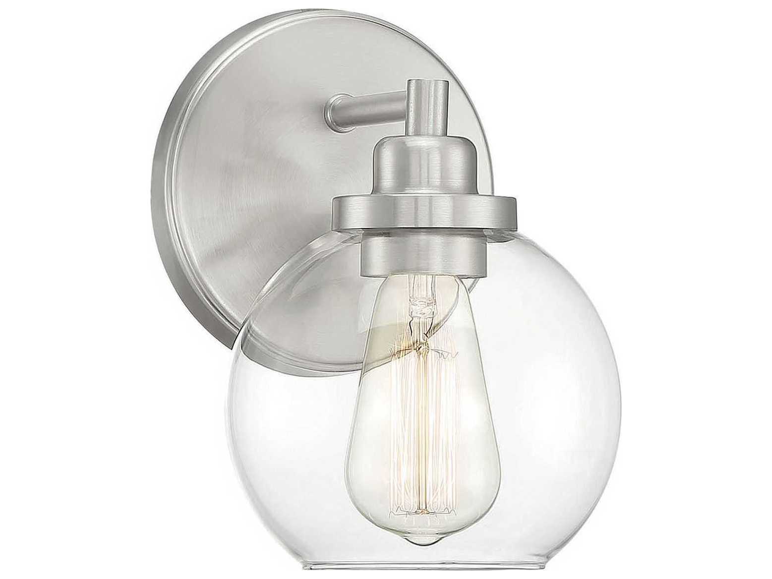Savoy House Carson 1-Light Satin Nickel Glass Wall Sconce
