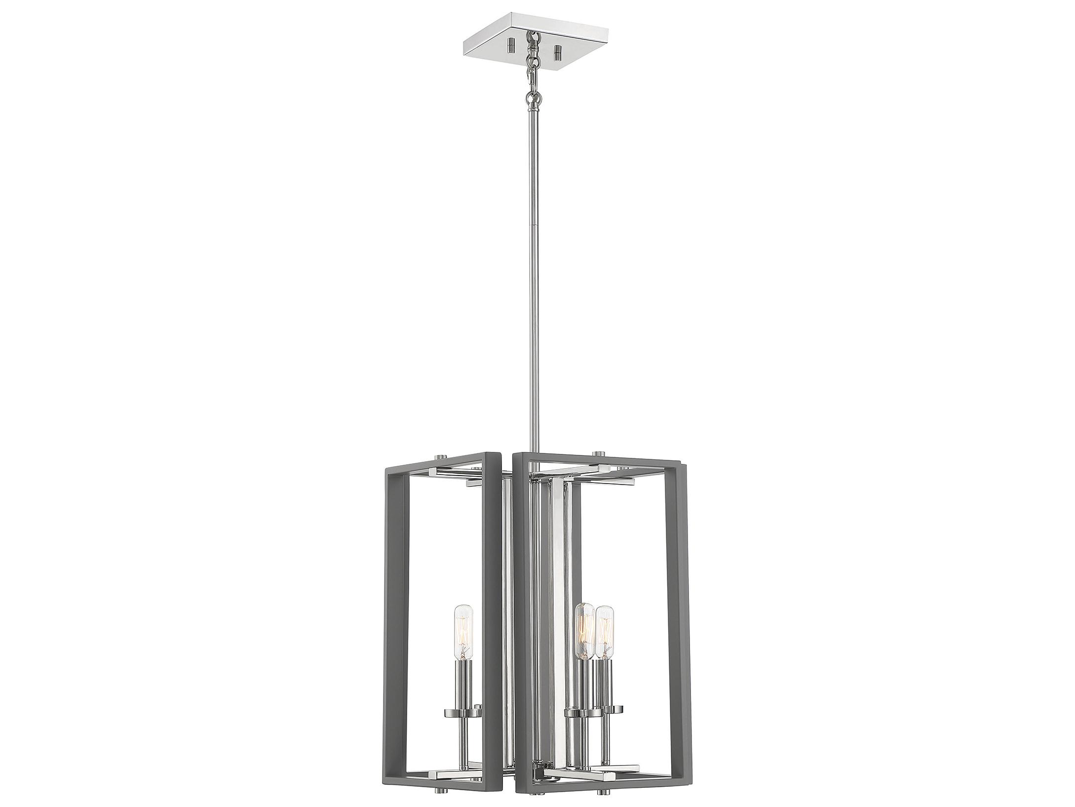 Savoy House Champlin 4-Light Gray Polished Nickel Glass Chandelier