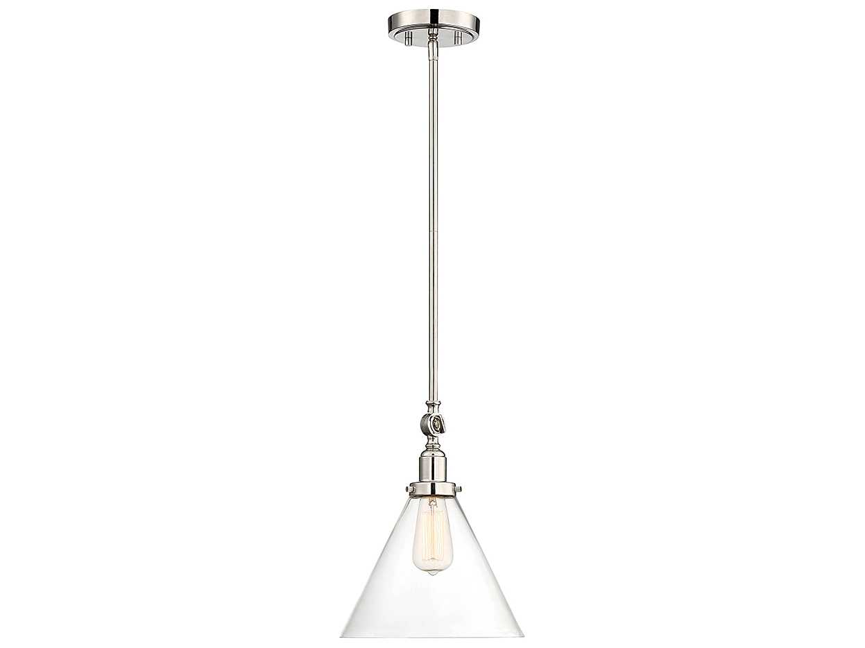 Savoy House Drake 1-Light Polished Nickel Glass Pendant