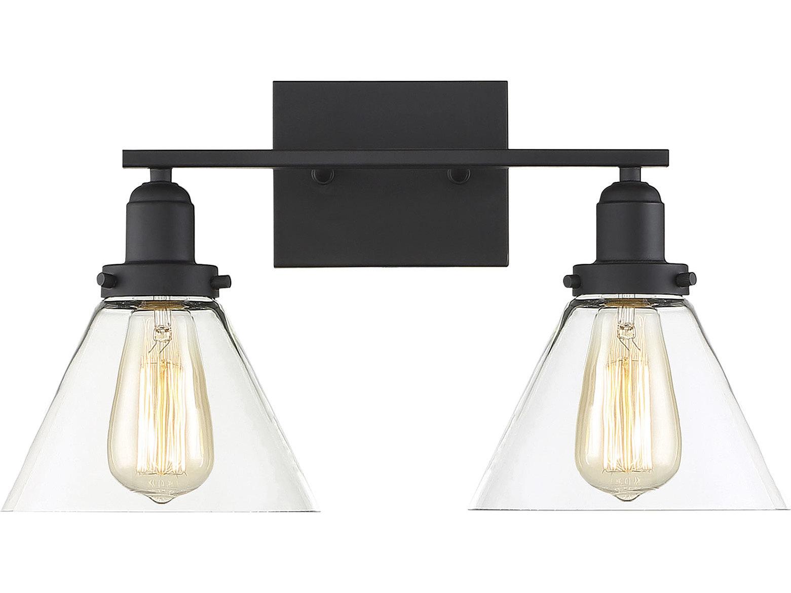 Savoy House Drake 2-Light Black Glass Vanity Light