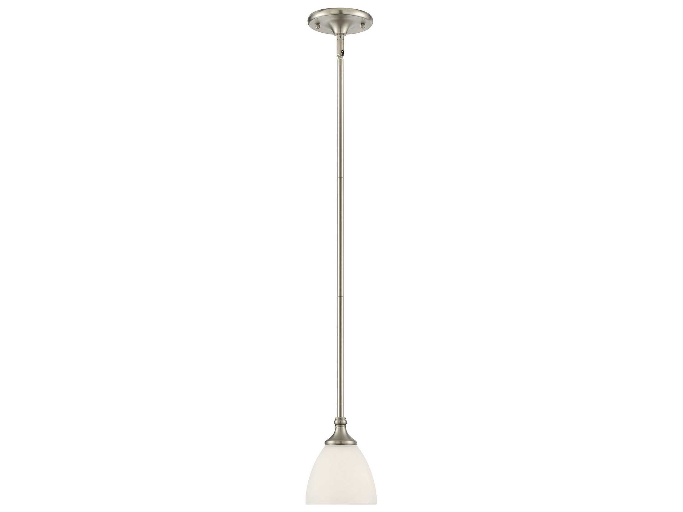 Savoy House Herndon 1-Light Satin Nickel Pewter Glass Bell Mini Pendant