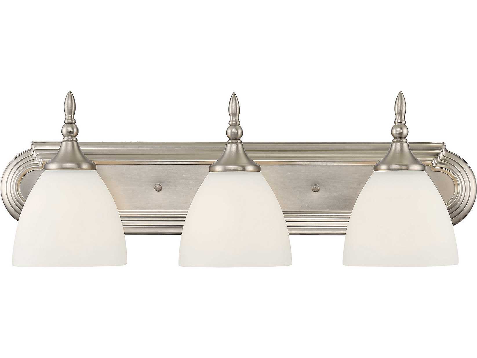 Savoy House Herndon 3-Light Satin Nickel Pewter Glass Vanity Light