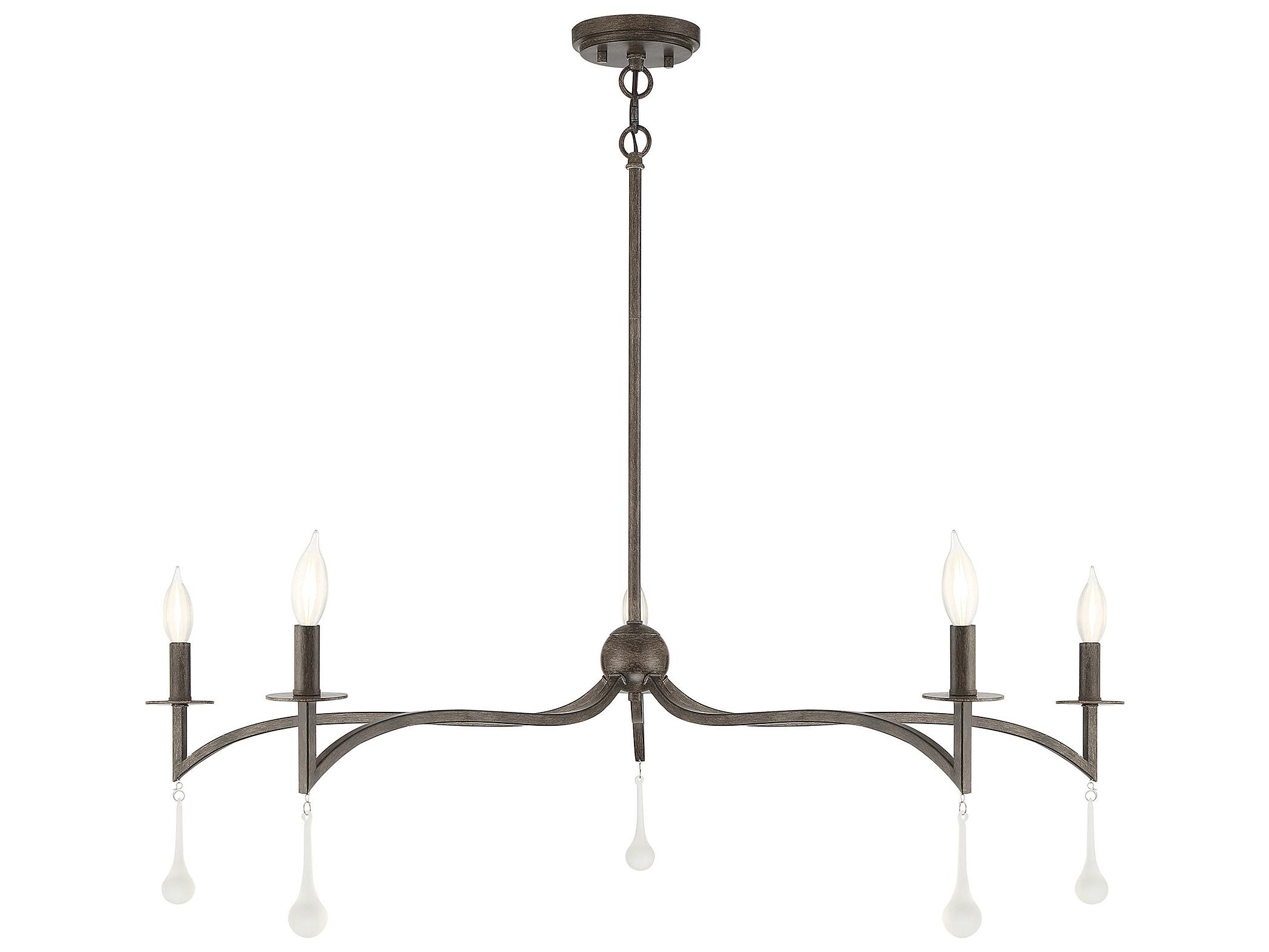 Savoy House Laramie 5-Light Chelsea Walnut Black Crystal Candelabra Chandelier