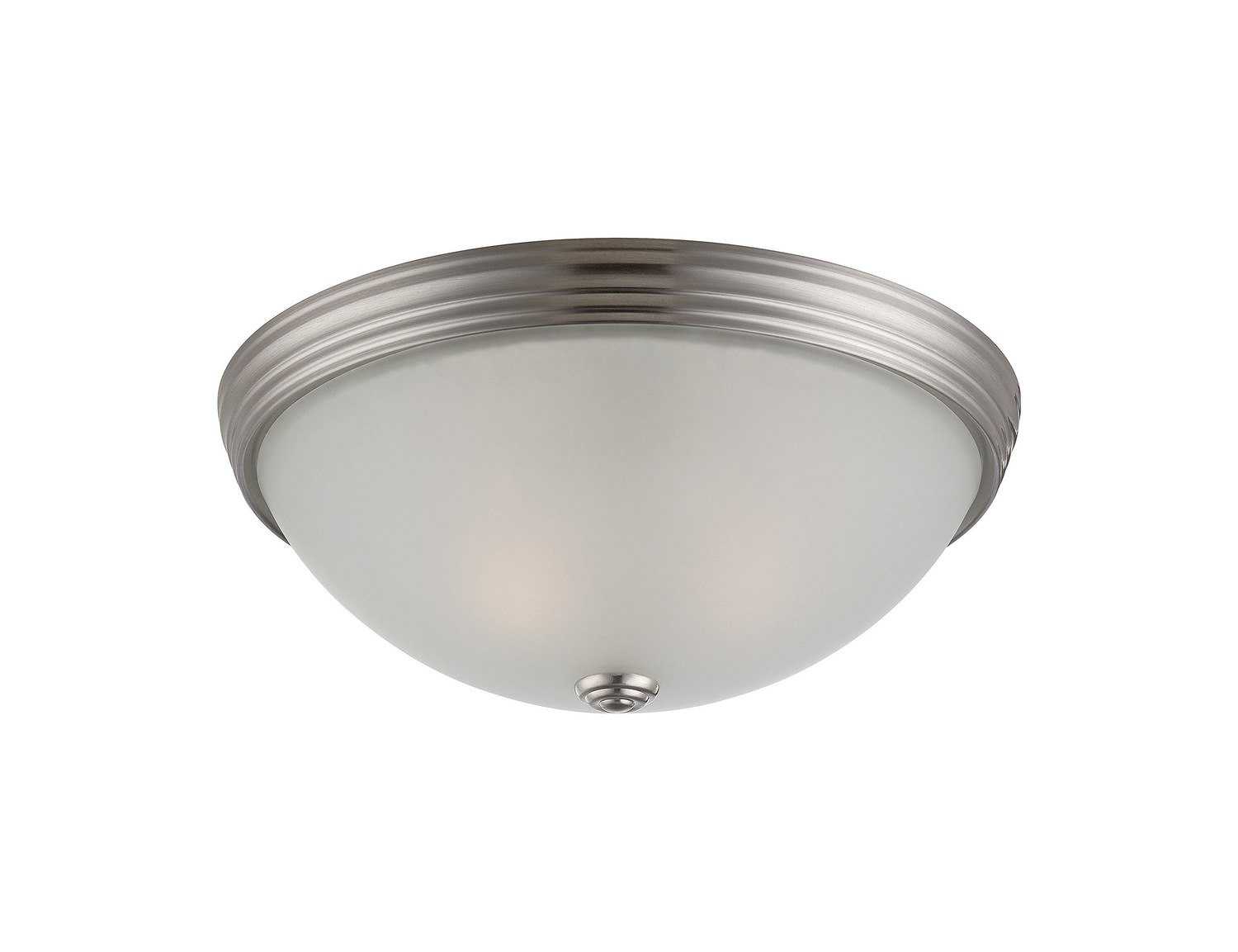 Savoy House Casual Lifestyles 2-Light Satin Nickel Glass Bowl Flush Mount