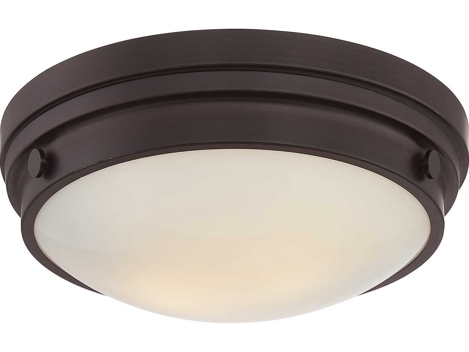 Savoy House Lucerne 2-Light English Bronze Glass Round Flush Mount