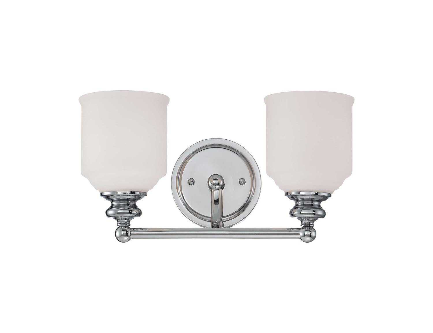 Savoy House Melrose 2-Light Polished Chrome Glass Vanity Light