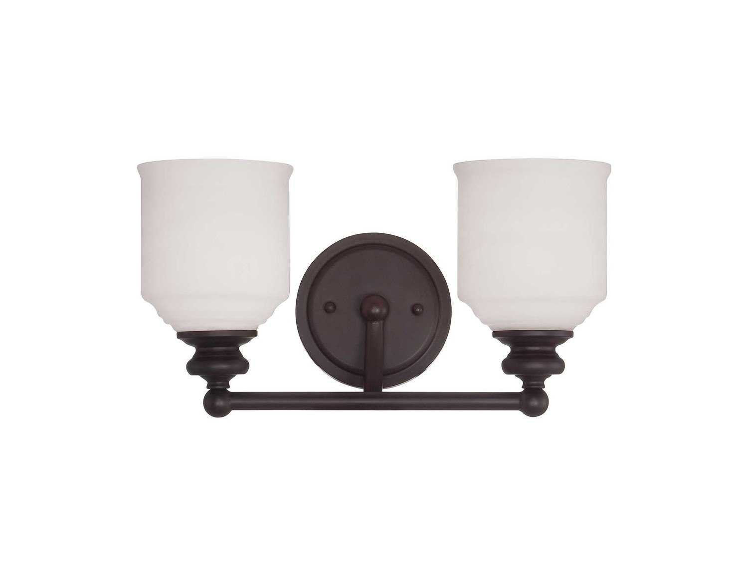 Savoy House Melrose 2-Light English Bronze Glass Vanity Light