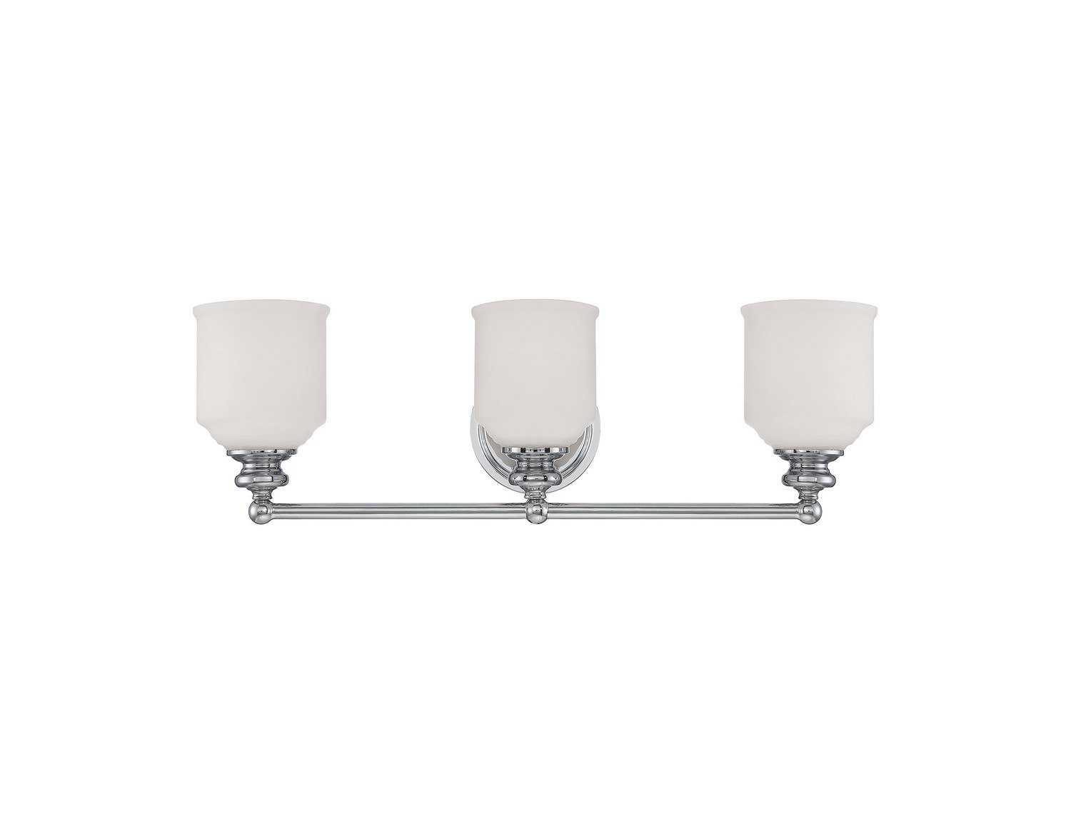 Savoy House Melrose 3-Light Polished Chrome Glass Vanity Light