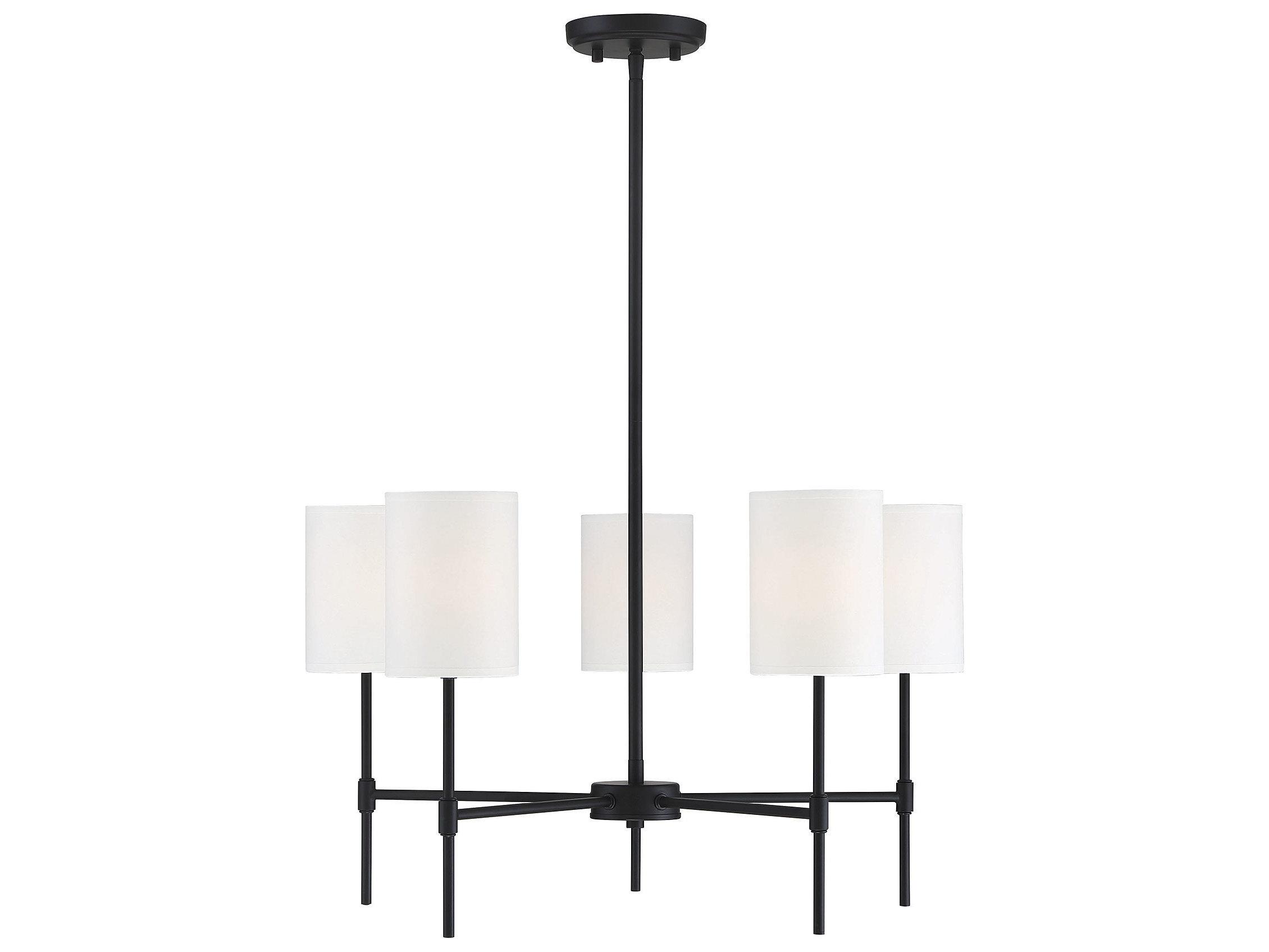 Savoy House Meridian 5-Light Matte Black Empire Chandelier