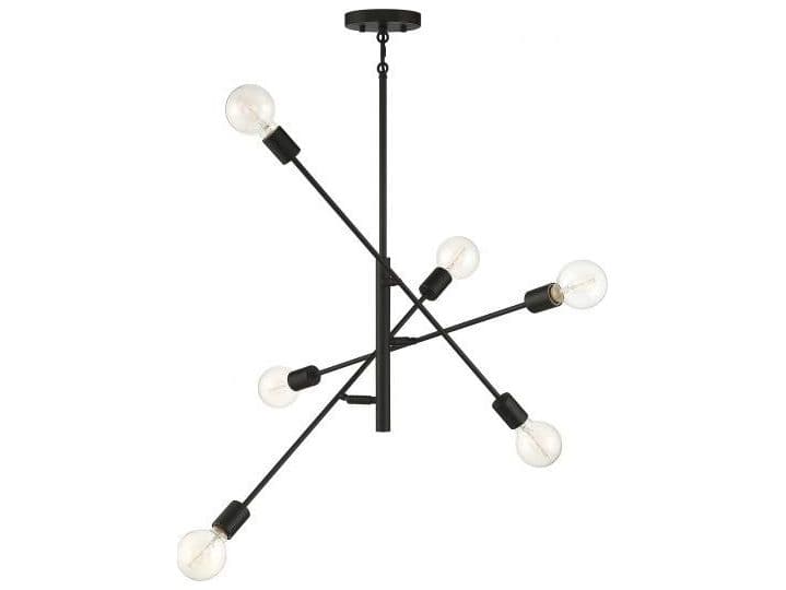 Savoy House Meridian 6-Light Matte Black Sputnik Chandelier