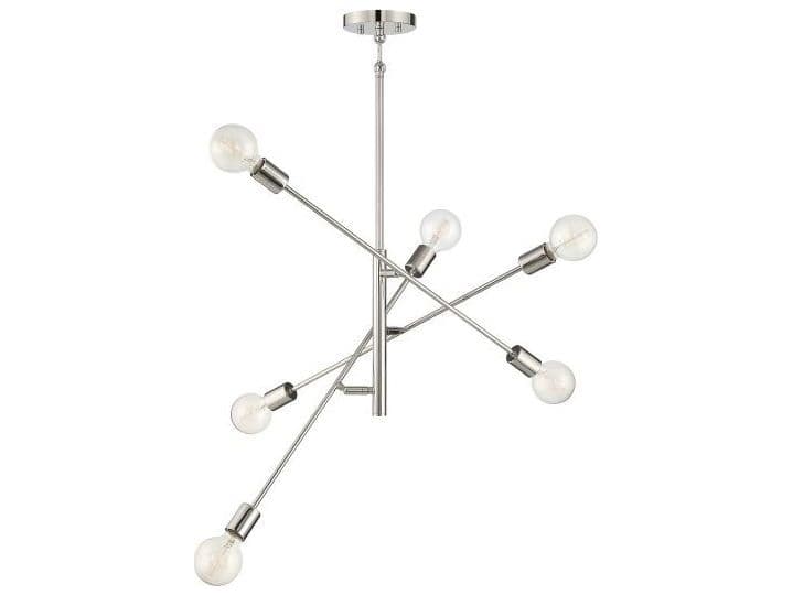 Savoy House Meridian 6-Light Polished Nickel Sputnik Chandelier