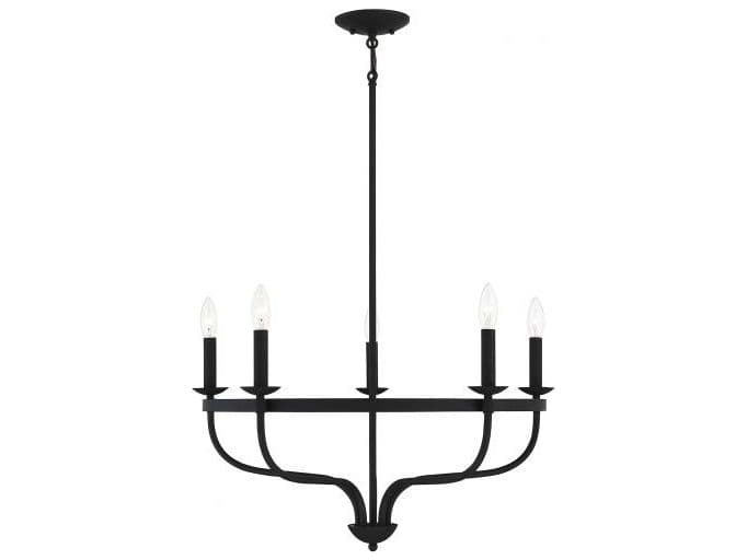 Savoy House Meridian 5-Light Matte Black Candelabra Chandelier