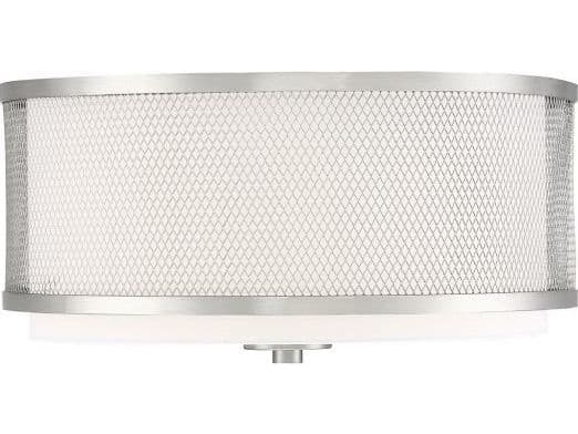 Savoy House Meridian 3-Light Brushed Nickel Drum Flush Mount