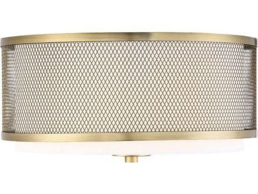 Savoy House Meridian 3-Light Natural Brass Drum Flush Mount