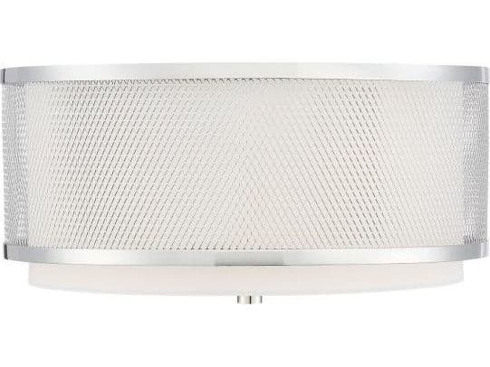 Savoy House Meridian 3-Light Polished Nickel Drum Flush Mount