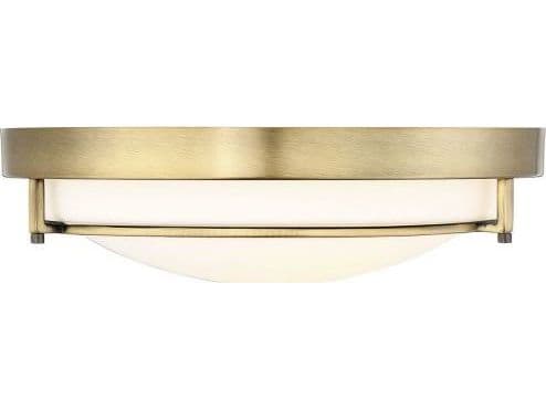 Savoy House Meridian 2-Light Natural Brass Glass Bowl Geometric Flush Mount