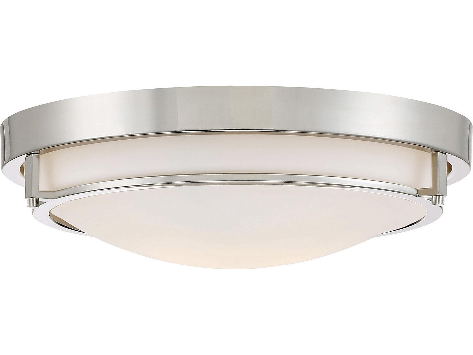 Savoy House Meridian 2-Light Polished Nickel Glass Bowl Flush Mount