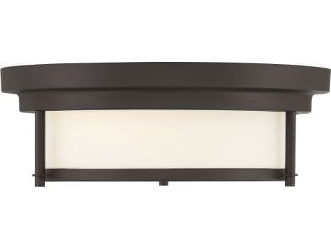 Savoy House Meridian 2-Light Oil Rubbed Bronze Glass Drum Flush Mount