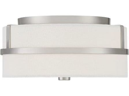 Savoy House Meridian 2-Light Brushed Nickel Drum Geometric Flush Mount