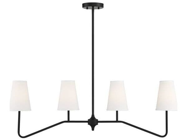 Savoy House Meridian 4-Light Matte Black Cylinder Island Pendant