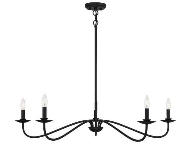 Savoy House Meridian 5-Light Matte Black Candelabra Chandelier