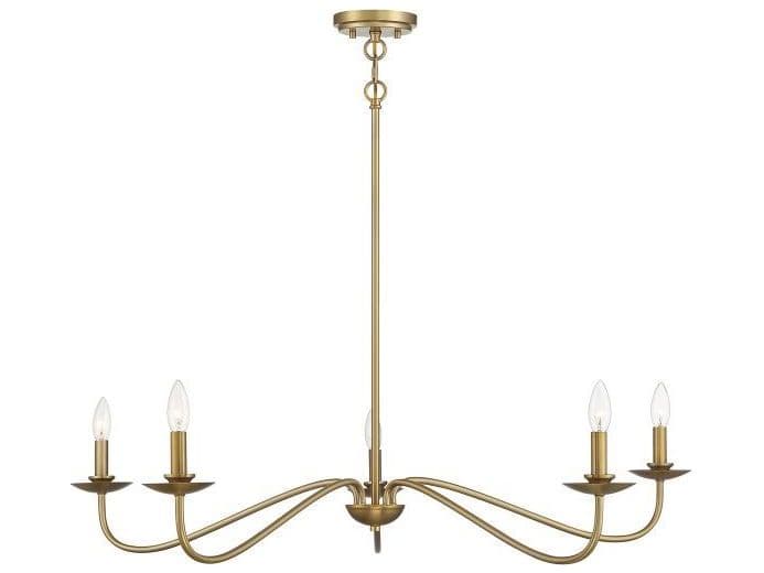 Savoy House Meridian 5-Light Natural Brass Candelabra Chandelier