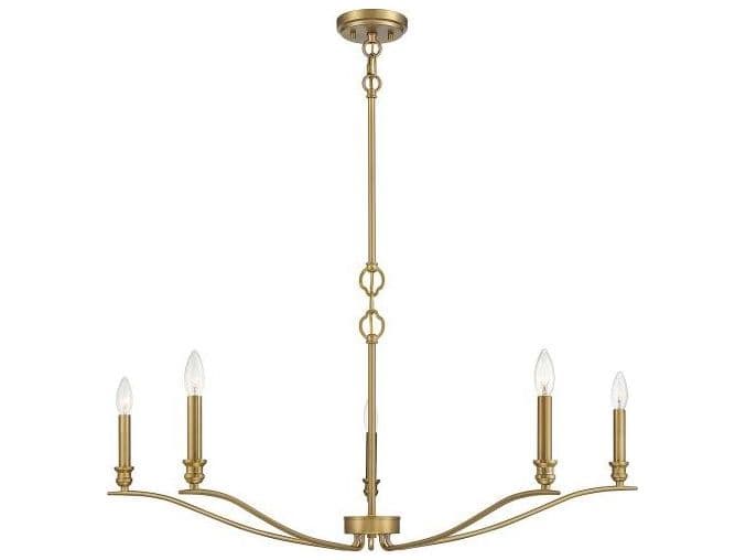 Savoy House Meridian 5-Light Natural Brass Candelabra Chandelier