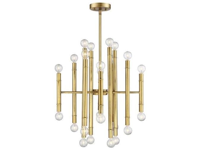 Savoy House Meridian 24-Light Natural Brass Candelabra Chandelier