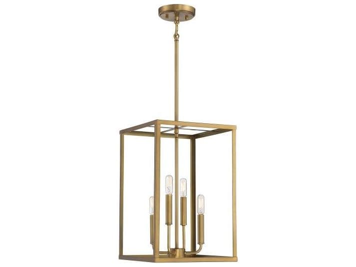 Savoy House Meridian 4-Light Natural Brass Mini Pendant