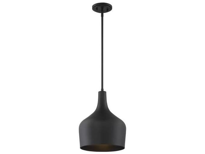 Savoy House Meridian 1-Light Matte Black Bell Mini Pendant