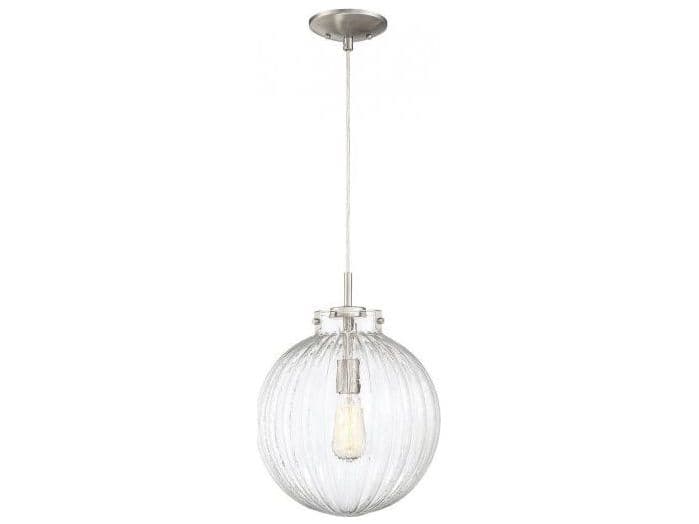 Savoy House Meridian 1-Light Brushed Nickel Glass Globe Geometric Mini Pendant