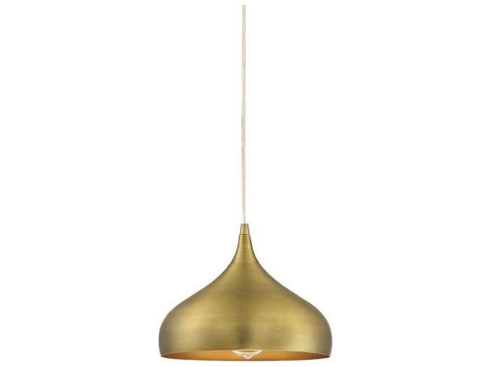Savoy House Meridian 1-Light Natural Brass Bell Mini Pendant