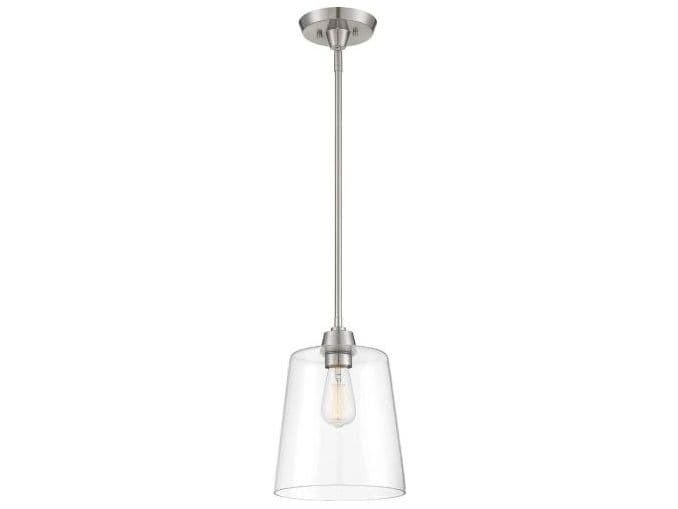 Savoy House Meridian 1-Light Brushed Nickel Glass Empire Mini Pendant