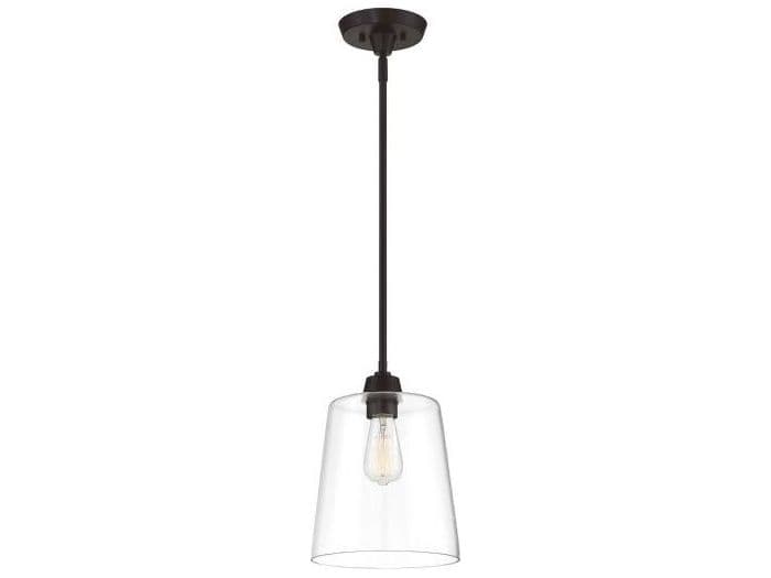 Savoy House Meridian 1-Light Oil Rubbed Bronze Glass Empire Mini Pendant