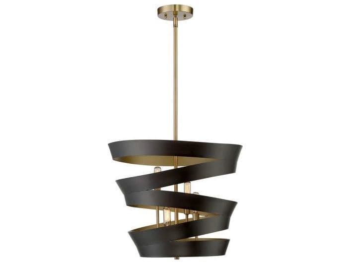 Savoy House Meridian 4-Light Matte Black Gold Pendant