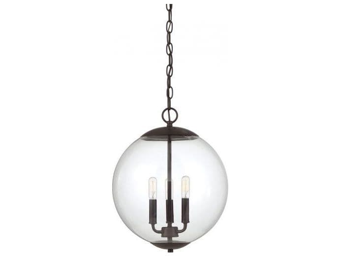 Savoy House Meridian 3-Light Oil Rubbed Bronze Globe Geometric Pendant