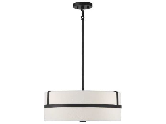 Savoy House Meridian 4-Light Matte Black Drum Pendant