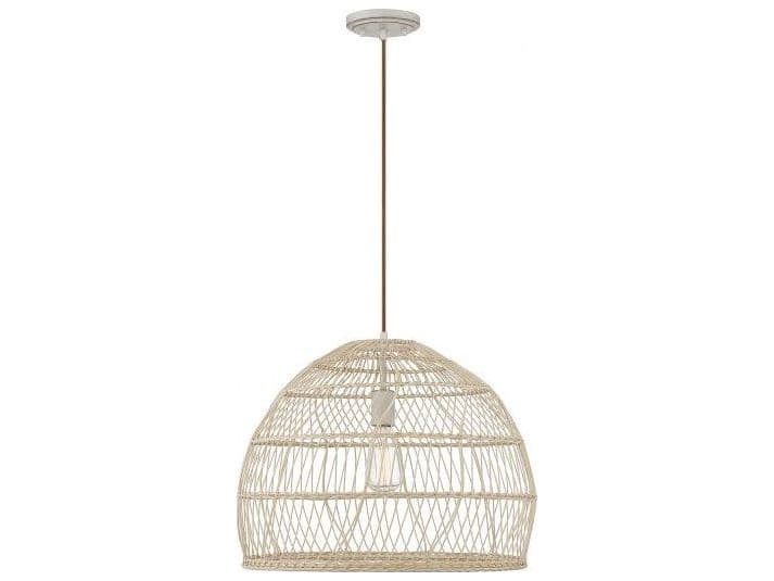 Savoy House Meridian 1-Light Natural Rattan Wood Dome Geometric Pendant