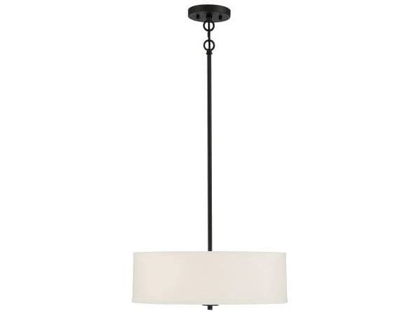 Savoy House Meridian 3-Light Matte Black Drum Geometric Pendant