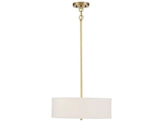 Savoy House Meridian 3-Light Warm Brass Drum Geometric Pendant
