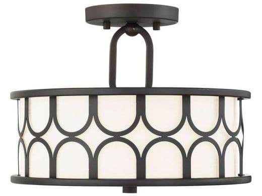 Savoy House Meridian 2-Light Oil Rubbed Bronze Drum Semi Flush Mount