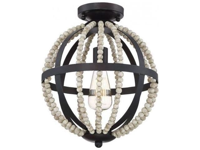 Savoy House Meridian 1-Light Oil Rubbed Bronze Globe Semi Flush Mount