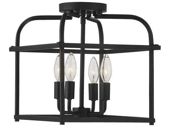 Savoy House Meridian 4-Light Matte Black Semi Flush Mount