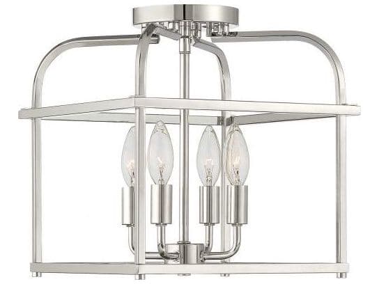 Savoy House Meridian 4-Light Polished Nickel Semi Flush Mount