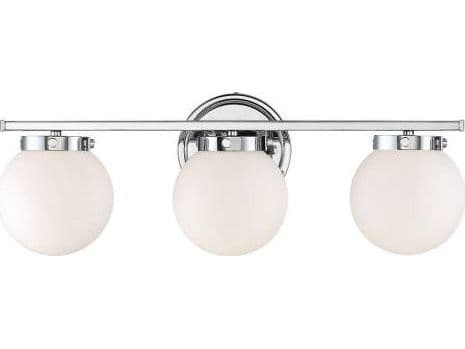 Savoy House Meridian 3-Light Chrome Glass Vanity Light