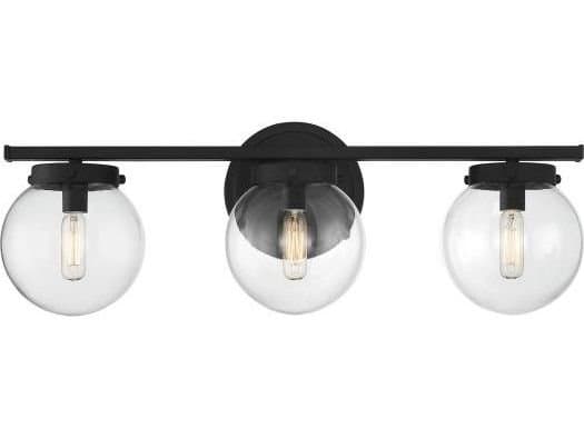 Savoy House Meridian 3-Light Matte Black Glass Vanity Light