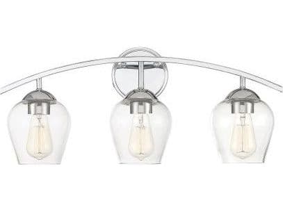 Savoy House Meridian 3-Light Chrome Glass Vanity Light
